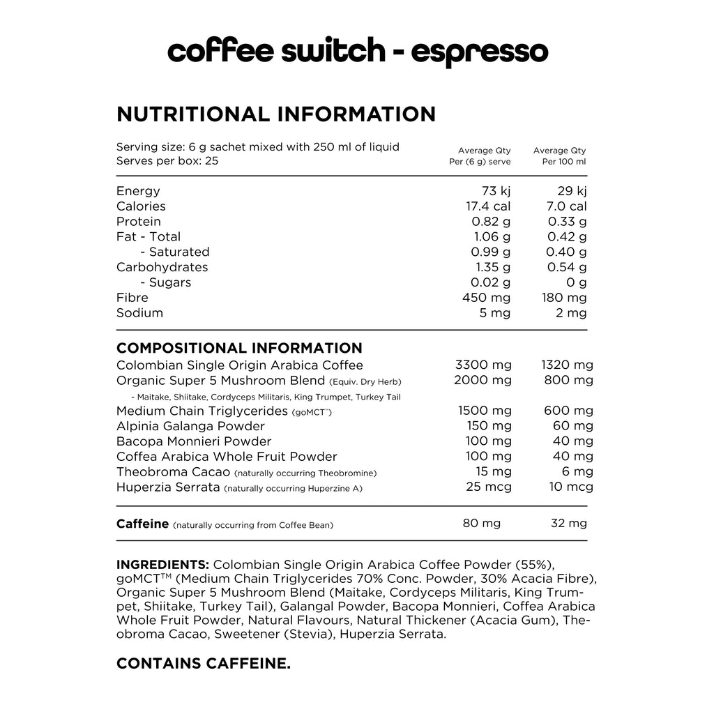 Coffee SWITCH - Espresso 25 serve