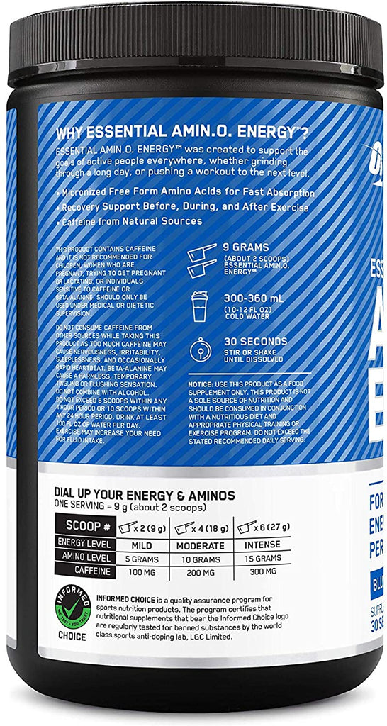 Amino Energy by Optimum Nutrition Blue Raspberry 30 serves